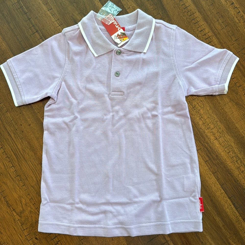 New Boys One Kid Lilac Short Sleeve Collared Polo Shirt